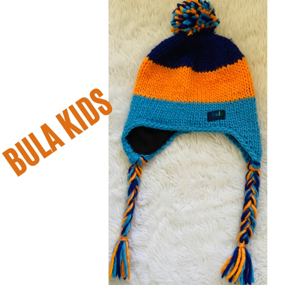 ula Kids Pom Pom Hat with Braids Earflaps
